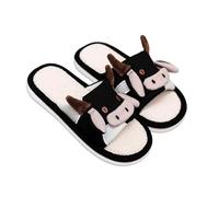 Genérico Sandalias Playa MujerPantuflas de Lino con Estampado de Sandalias Cómodas para Casa y Exterior Verano (Black, 39)