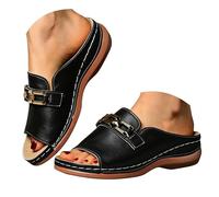 Genérico Sandalias Sandalias playa cuña uela gruesa informales m da tacón abierto decorativo ez Zapatos Elegantes Mujer ligeras cómodas verano elegantes (37)
