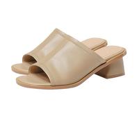 Genérico Sandalias Tacon Bajo Anchas Sandalias Negras Mujer Retro de Una Línea con Punta Cuadrada Y Tacones Gruesos de Verano para Mujer Playa Tacón Sandalia (Beige,39)