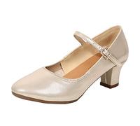 Genérico Sandalias Tacon Mujer Pies Anchos Verano Vestir Sala de Latin Dance Shoes Women Fashion Prom Dancing Solteron Women'S Sandalias de Playa Mujer Talla 43 (Gold,35)
