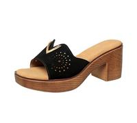 Genérico Sandalias Tacón Mujer Sandalias Mujer Tacón Sandalia Cómodo Sandalia Verano Con Tacón Con Correa De Tobillo Confort Pescado Boca Con Cordones De Tobillo Cómodo Zapatos Verano, Le Noir A, 40