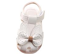 Genérico Sandalias Transpirables Niña con Punta Rocío Bolsa Zapatos Cubiertas Bebé Cabeza Ligero Cómodo Antideslizante Verano (White, 22 Infant)