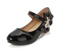 Genérico Sandalias veraniegas para niñas informales ideales vestir espectáculos tacones cómodos ligeros zapatos bailar princesa escolar desde hasta trece años (Black, 26)