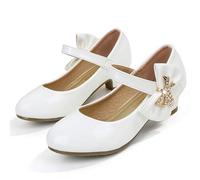Genérico Sandalias veraniegas para niñas informales ideales vestir espectáculos tacones cómodos ligeros zapatos bailar princesa escolar desde hasta trece años (White, 29)