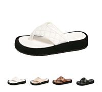 Genérico Sandalias Verano Mujer Comodas, Sandalias planas de playa con gruesa y diseño de tira entre dedos para uso exterior diario y cómodo caminar