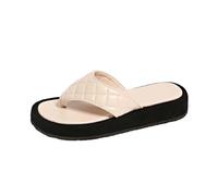 Genérico Sandalias Verano Mujer Comodas, Sandalias planas de playa con gruesa y diseño de tira entre dedos para uso exterior diario y cómodo caminar