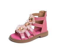 Genérico Sandalias Verano Niña Sandalias De Verano para Bebé Niña con Estampado Floral Estilo Romano De CañA Alta Y DiseñO De Cremallera para Niñas PequeñAs Y Mayores