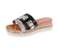 Genérico Sandalias Vestir Mujer Verano Chanclas Playa Zapatillas de Mujer para Primavera Verano Y Otoño con Una Sola Palabra con de Pez para Uso Exterior Sandalias Elegantes (Black 36)