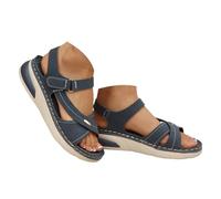 Genérico Sandalias Zapatos de mujer con uela gruesa para deportes al ire libre. Diseño calado. uela gruesa y uave. Ligeros Con correa elástica Zapatos Tacon Comodos (Blue, 41)