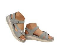 Genérico Sandalias Zapatos de mujer con uela gruesa para deportes al ire libre. Diseño calado. uela gruesa y uave. Ligeros Con correa elástica Zapatos Tacon Comodos (Grey, 41)