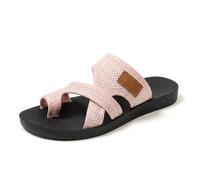 Genérico Sandals for Women 2026 Women's Hollow Mesh Slide Sandals Orthopedic Shoes for Wolf Slippers for Women Comfortable (Pink,39.5)