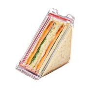 Genérico Sandwich Containers - Eco Friendly Food Carriers, Small Triangle Lunch Boxes with Lock Airtight Lids, Sturdy Clear BPA Free, Ideal for Workplace Meals Picnic School Travel