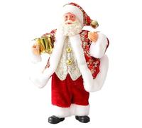 Genérico Santa Figurine - Christmas Ornament, Festive Statue Holding Instruments | Premium PC and Cloth Material, Holiday Decor for Tree Shelf Window Table Indoor Centerpiece, 3.94x2.36x7.09 Inches