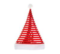 Genérico Santa Hat - Unisex Classic Christmas Headwear for Kids & Adults | Gold Velvet with Short Plush Trim, Soft Striped Holiday Costume Accessory, Party Hat for Women Men, 58cm Red