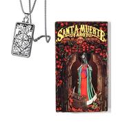 Genérico Santa Muerte Tarot Card Deck - Edición de Bolsillo, Papel de Cobre, Ideal para Principiantes, Incluye Tarjetas y Collar