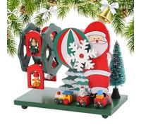 Genérico Santa Music Box | Ferris Wheel Ornament | Wooden Christmas Decor | Holiday Music Player, Festive Desktop Decoration, Christmas Idea, Unique Holiday Collectible, Christmas Theme Ornament