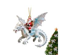 Genérico Santa Ornaments - 2D Santa Riding a Flying Dragon Decor, Festive Christmas Tree Hanging Accent for Holiday Home Party, Lightweight Seasonal Embellishment with Print Design, Winter Decoration