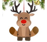 Genérico Santa Snowman Reindeer - Colgante Papá Noel 41.5x52.7cm | Navidad Fieltro | Figura Articulada | Puerta Ventana Árbol Hogar Celebración Fiesta