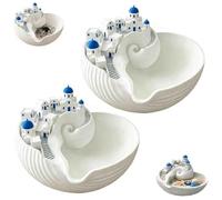 Genérico Santorinis Catchall Shells Bowl,Greek Islands Home Decor,Mediterranean Blue Dome Trinket Dish,Unique Jewelry Organizer & Key Tray for Entryway Table Decor,3D Printed PLA Material (2pcs)