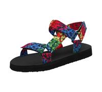 Genérico Sapatos Mujer Sandalias lataforma Bohemio Étnico Popular Playa Zapatos Cuña Ligeros Cómodos Elegantes Antideslizantes Transpirables Verano (38)