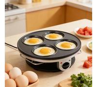 Genérico Sartén Omelette 7 Agujeros，Ajuste Temp 3 Niveles，Máquina Hamburguesas，Sartén Grill Antiadherente，Para Tortillas Hamburguesas Y Desayunos(4 Holes)