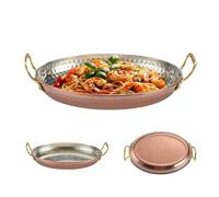 Genérico Sartén Paellera,Plato Acero Inoxidable Mariscos - Cacerola Cocina Sin Recubrimiento Dos Asas Para Cocina Familiar Comidas Exterior Cenas Festivas Acampada Restaurantes