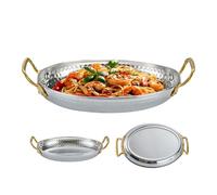 Genérico Sartén Paellera - Plato Acero Inoxidable Mariscos - Cazuela Sin Revestimiento Con Asas Dobles Utensilio Cocina Para Cocinar Langosta Hogar Principiantes Camping Restaurantes