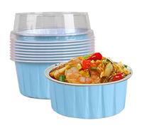 Genérico Sartenes de aluminio - 3,27 pulgadas | Papel de aluminio - Tazas pequeñas es con transparentes para freidora de aire, fácil extracción de alimentos, uso elegante en la cocina, 10 unid