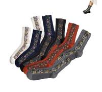 Genérico Saturatione Socks,Vintage Embroidered Floral Socks,Knitting Pattern Are Cute and Comfortable, for Women (10Pcs)