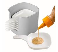Genérico Sauce Dish - Dipping Bowls With Holder | Mini Dipping Bowls With Handles | 6 Pieces, PP, For Soy Sauce, Ketchup, BBQ, Vinegar, Condiment, Party Dinner, Home Kitchen