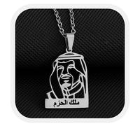 Genérico Saudi Arabia National Emblem Flag Necklace Fashion Stainless Steel Country Republic Flag Pendant Jewelry for Women Men Gift (Style B)