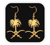 Genérico Saudi Arabia National Emblem Flag Necklace Fashion Stainless Steel Country Republic Flag Pendant Jewelry for Women Men Gift (Style G)