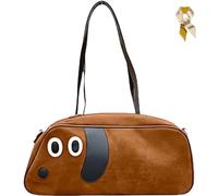 Genérico Sausage Dog Crossbody Bag,Cute Dachshund Shaped Handbag,Dachshund Shoulder Purse with Adjustable Strap for Women (Brown)