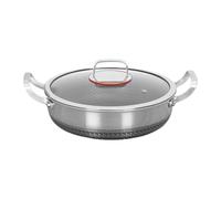 Genérico Saute Pan - Nonstick Frying Pan | Stainless Steel Cookware | Double Handled with Lid, Nonstick Pans, Dishwasher Safe, Flat Bottom, for All Stovetops, Home Cooking Kitchen Restaurant Camping