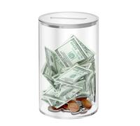 Generico Savings Jar - Clear Acrylic Money Bank | Openable Coin Cash Box