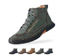 Genérico Saw Behind - Sawbehind Mens Boots Men's Comfortable Handmade Leather Boot, Waterproof, Arch Support, for Hiking (Green,43)