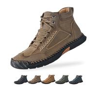 Genérico Saw Behind - Sawbehind Mens Boots Men's Comfortable Handmade Leather Boot, Waterproof, Arch Support, for Hiking (Khaki,47)