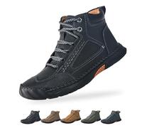 Genérico Saw Behind - Sawbehind Mens Boots Men's Comfortable Handmade Leather Boot, Waterproof, Arch Support, for Hiking (Black,47)