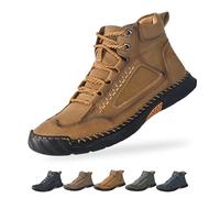 Genérico Saw Behind - Sawbehind Mens Boots Men's Comfortable Handmade Leather Boot, Waterproof, Arch Support, for Hiking (Brown,42)