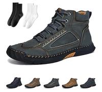 Genérico Sawbehind Mens Boots, Handcrafted Waterproof Leather, Non-Slip All-Day Comfort & Orthopedic Arch Support for Work/Travel (Green,42)