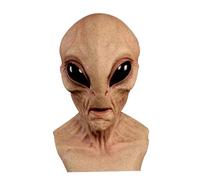 Genérico Scary Alien Head - Latex Full Head Cover for Cosplay Parties | Flexible Rubber with Ventilation Design, Creepy Halloween Costume Prop for Carnival, Easter, Christmas, and Photo Shoots