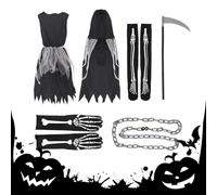 Genérico Scary Costume, Cosplay Outfit Set, 43.31-59.06 Inch Kids Halloween, Vampire Festival Outfit for Toddler Boys, Girls, Holiday, Zombie Party, Carnival, and Masquerade Children