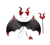 Genérico Scary Devil Costumes, Angel Costume with Devil Fork,Horns Headband | Halloween Party Costumes Cosplay Props Dress Up Accessories Role Playing Fancy Dress Unisex for Women Men