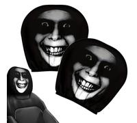 Genérico Scary Face Funny Headrest Covers for Cars, 2 Pieces Polyester Car Seat Headrest Cover Face Fit for Most