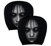 Genérico Scary Headrest Cover, 2 Pieces Universal Spooky Ghost Face