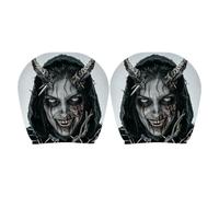 Genérico Scary Headrest Covers, 2-Piece Elastic Spooky Halloween Set