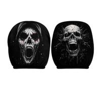 Genérico Scary Headrest Covers - Elastic Skeleton Print Protector 4 Pieces