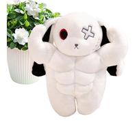 Genérico Scary Muscle Bunny, Standing Rabbit Plush, Huggable Throw Pillow, Ultra-Soft Fabric Texture, Stuffed Doll Design, Great for and Bedside Sofa Display