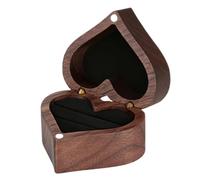 Genérico Scatola Per Anello Di Proposta - 5,5 x 3,7 Cm Portagioie A Forma Di Cuore | In Legno Porta Anelli Da Esposizione Elegante Regalo Per Fidanzata Donne Natale San Festa Celebrazione