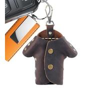 Generico Schlüsseletui Aus Leder | Aufbewahrungstasche In Kleiderform | Schlüsselringhülle | Für Damen Und Herren, Handtasche, Hose, Gürtel, Reisen, Fitnessstudio, Arbeit, Outdoor, Dark Coffee,
